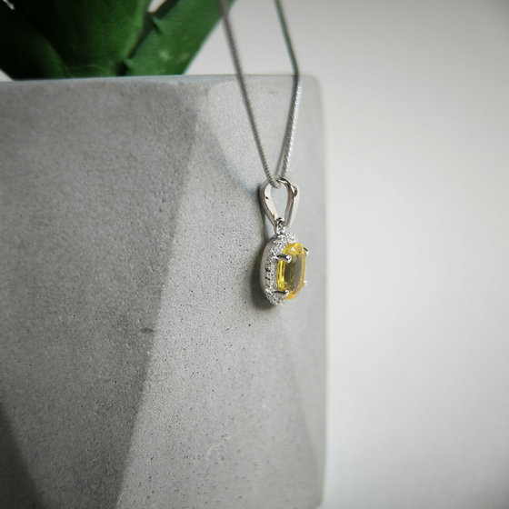Серебряная подвеска с цитрином nano 1.344ct, фианитами