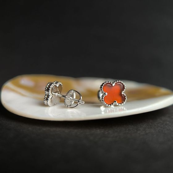 Серебряные серьги с агатом