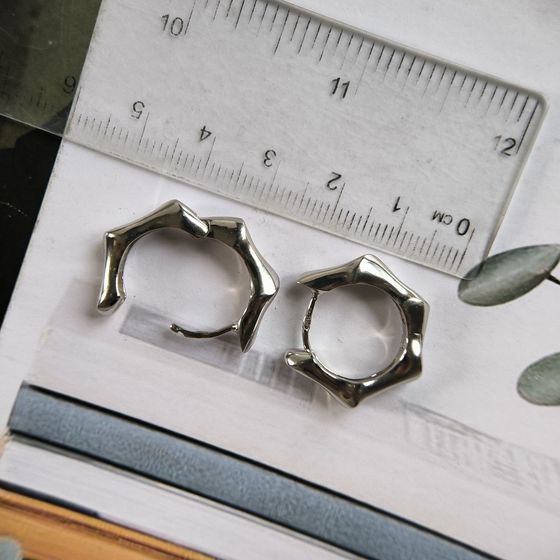 Silver earrings without stones