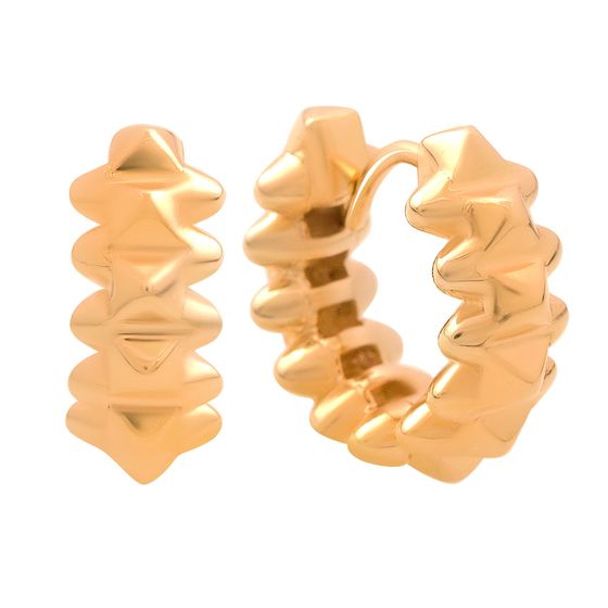 Gold earrings without stones