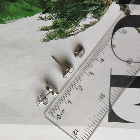Silver earrings with mother-of-pearl