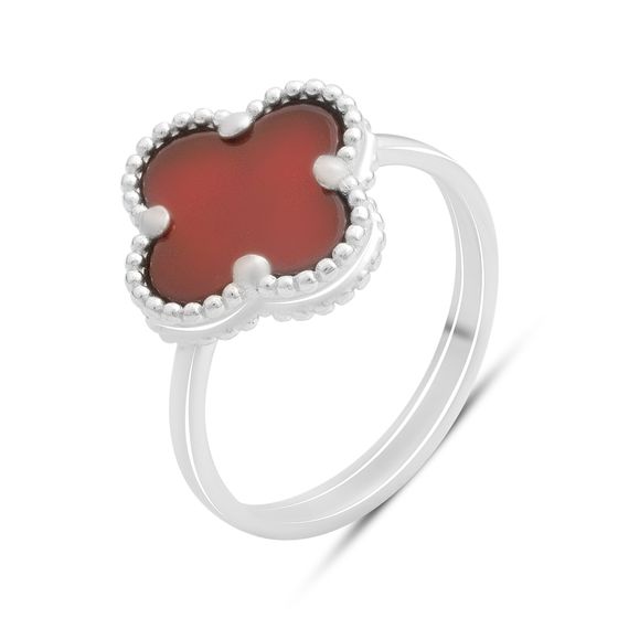Silver ring with agate