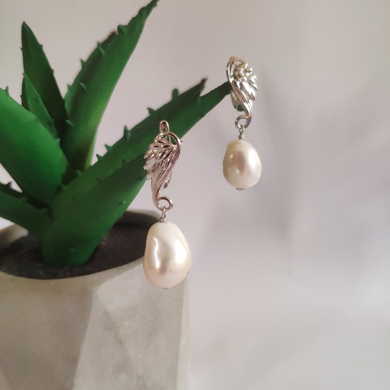 Sterling silver earrings with baroque pearls 29.025ct