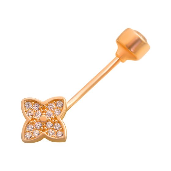 Sterling silver piercing with 0.21ct fianites