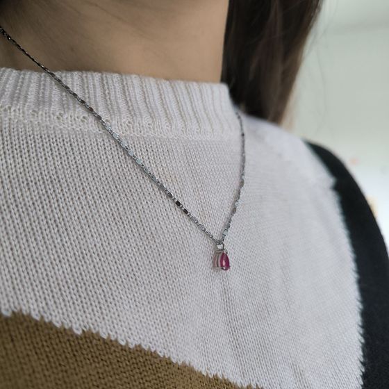Срібна підвіска з рубіном 0.95ct