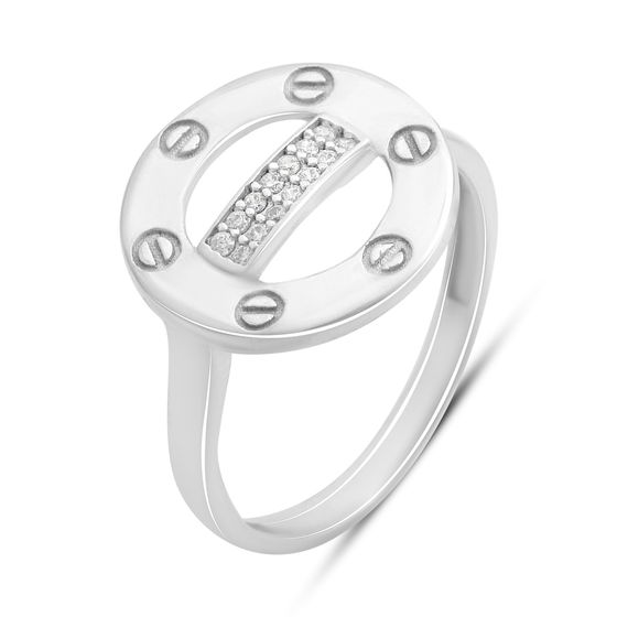 Срібна каблучка з фіанітами 0.14ct