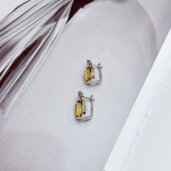 Срібні сережки з цитрином nano 5.625ct