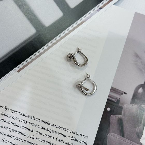 Silver Earrings with Fianites