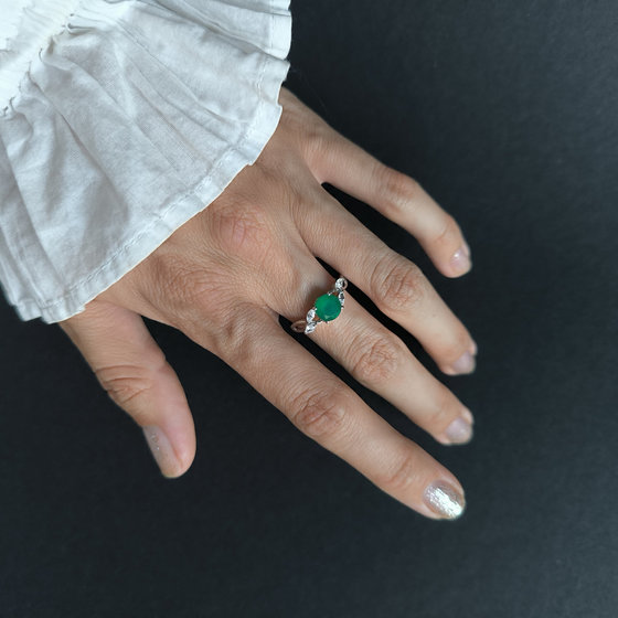 Серебряное кольцо с агатом 1.6ct