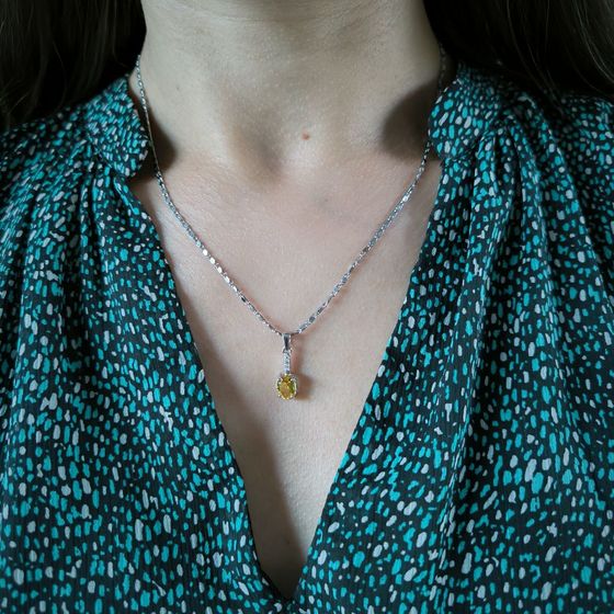 Silver Pendant with Citrine (nano)