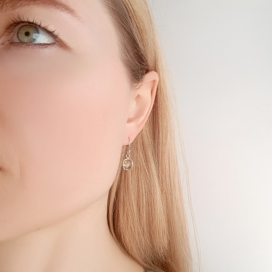 Silver earrings with topaz