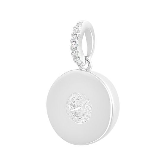 Silver pendant with cubic zirconia
