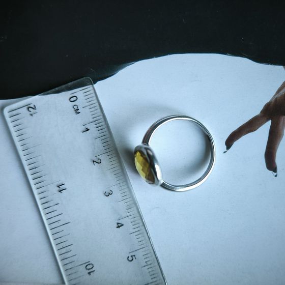 Silver ring with citrine nano
