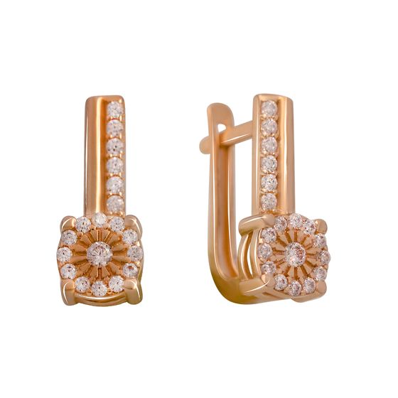 Золоті сережки з фіанітами 0.38ct