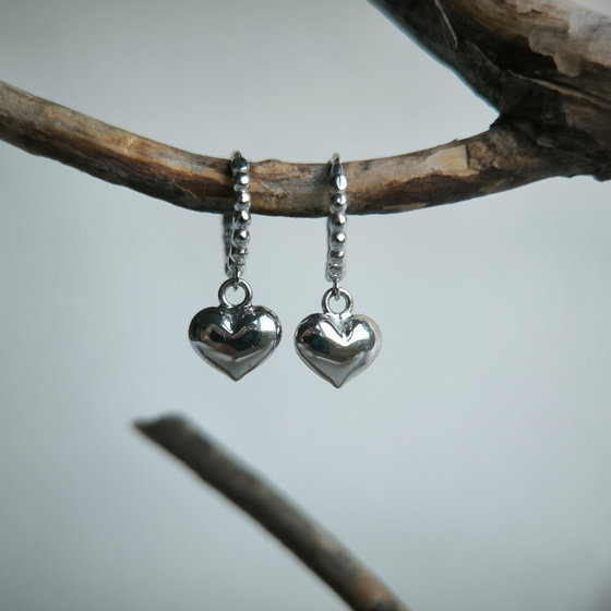Silver earrings without stones