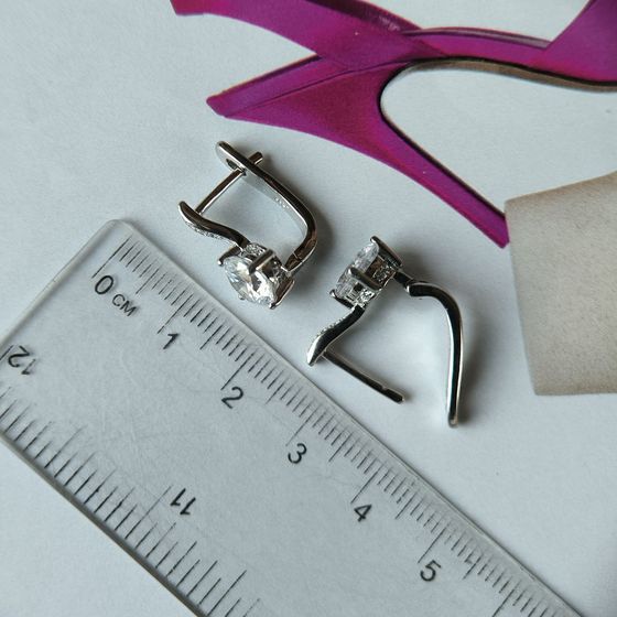 Silver Earrings with Fianites