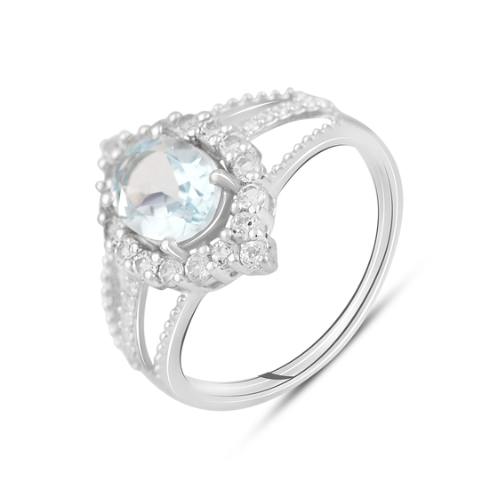 Silver ring with topaz 3.083ct