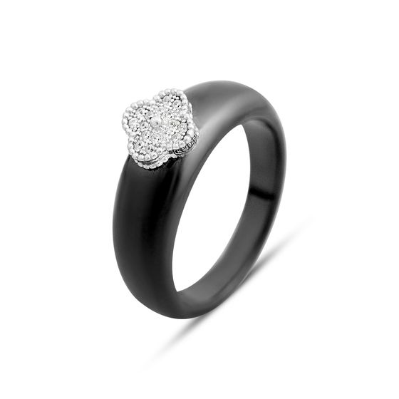 Silver ring with ceramics