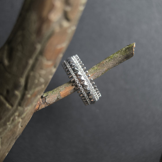 Silver ring with cubic zirconia