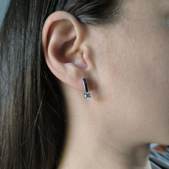 Silver Earrings with Fianites
