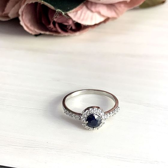 Срібна каблучка із сапфіром 1.084ct
