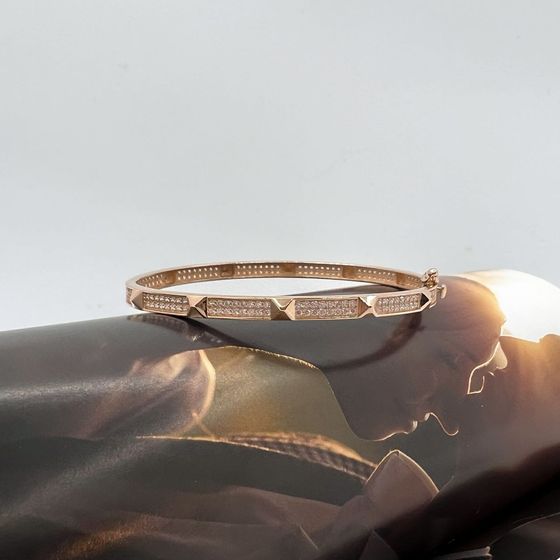 Золотий браслет з фіанітами 0.01ct
