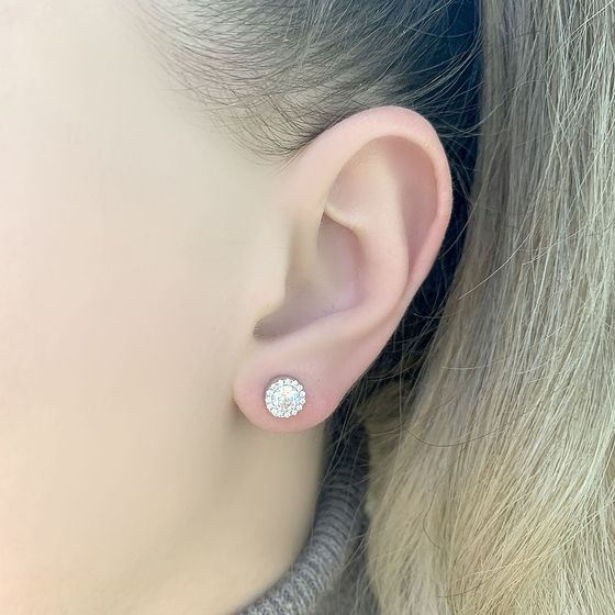 Silver Earrings with Fianites