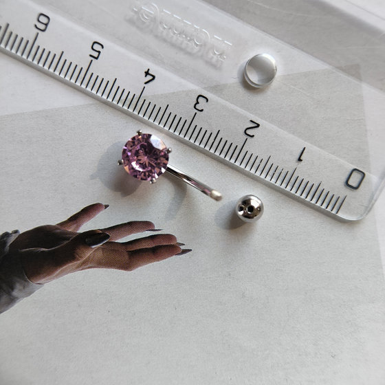 Silver piercing with cubic zirconia