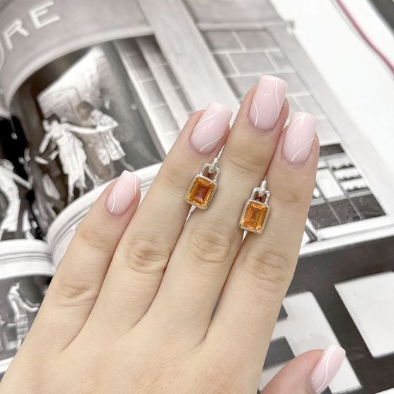 Silver earrings with gold quartz 3.45ct