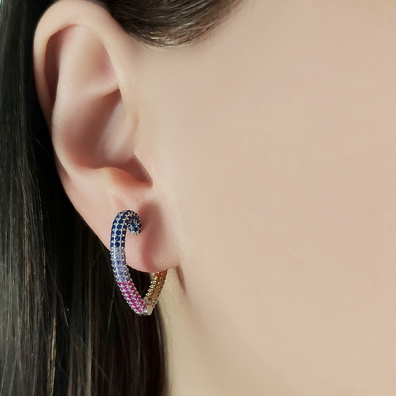 Silver Earrings with Fianites
