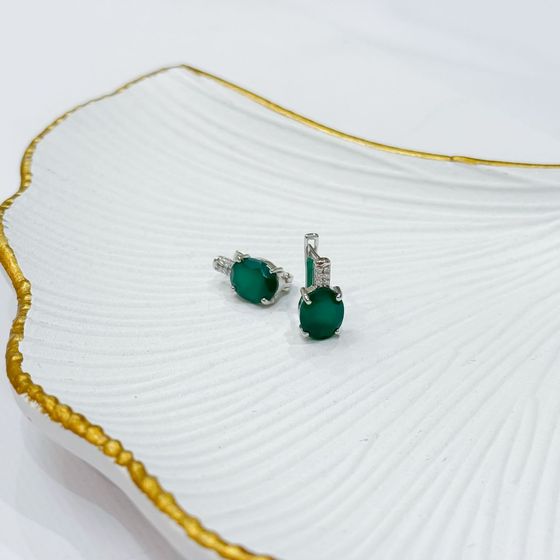 Срібні сережки з агатом 4,906 карата