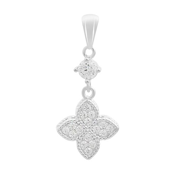 Silver pendant with cubic zirconia