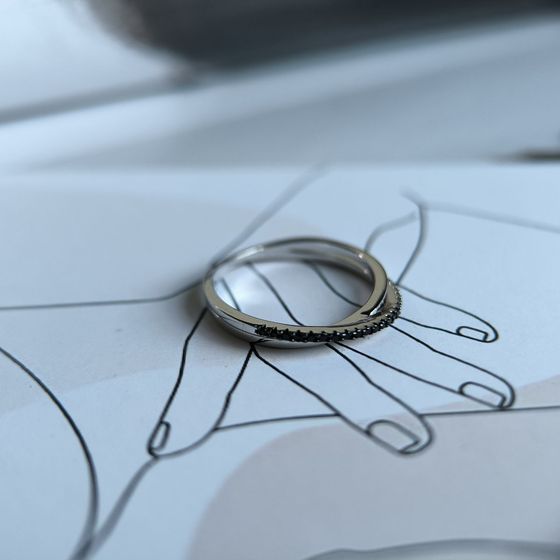 Silver Ring with Fianites