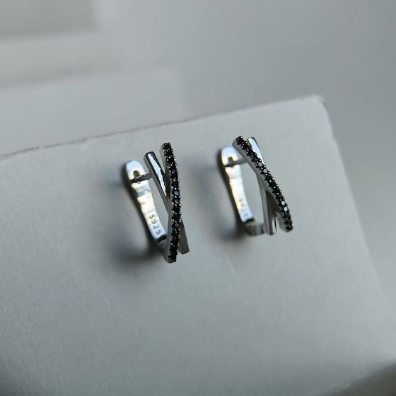 Silver Earrings with Fianites