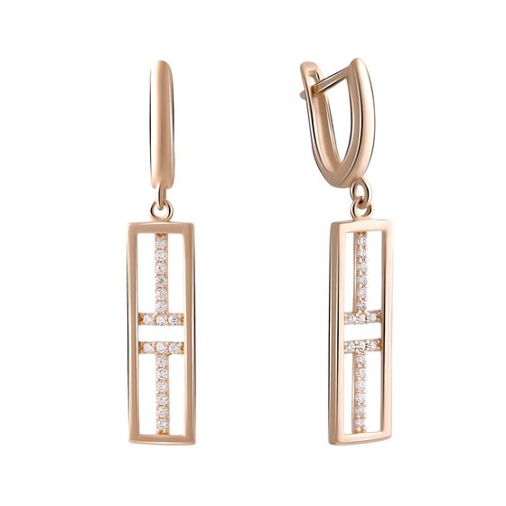 Gold earrings with cubic zirconia