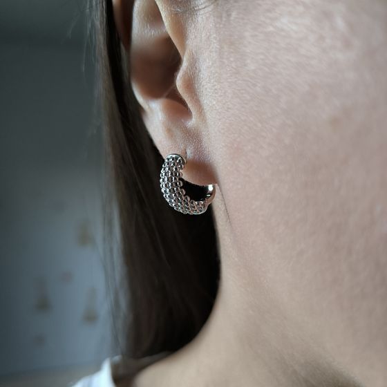 Silver earrings without stones