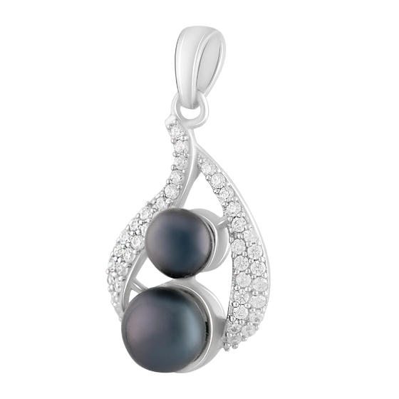 Silver pendant with pearls 3.788ct
