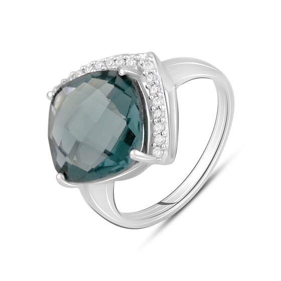 London Blue 5.541ct sterling silver topaz ring