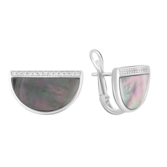 Silver earrings with mother-of-pearl