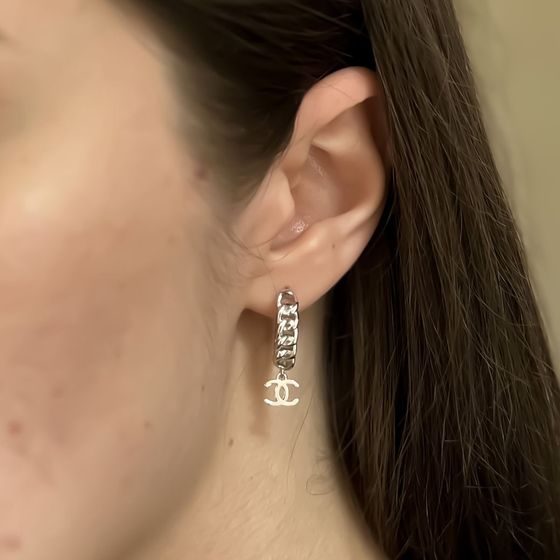 Silver earrings without stones