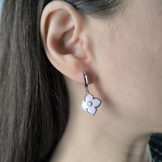 Silver earrings with ceramics