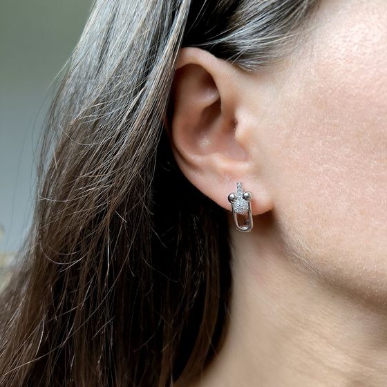 Silver Earrings with Fianites