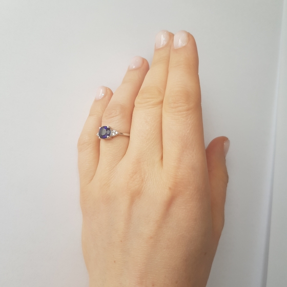 Серебряное кольцо с сапфиром nano 0.303ct