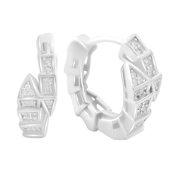 Silver Earrings with Fianites