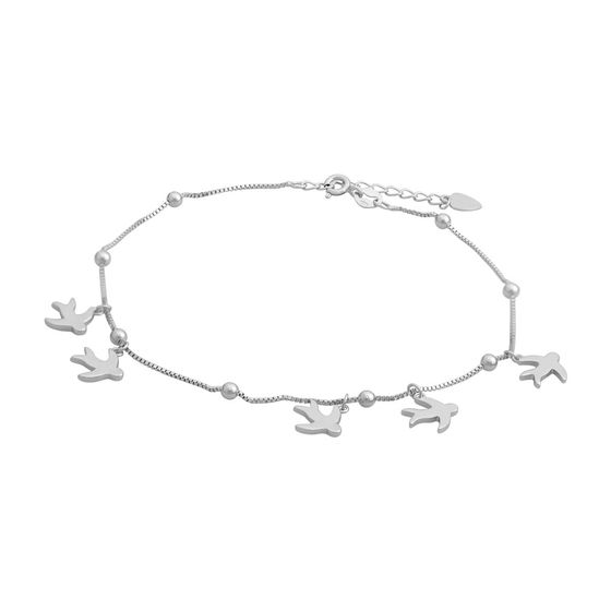 Silver leg bracelet without stones