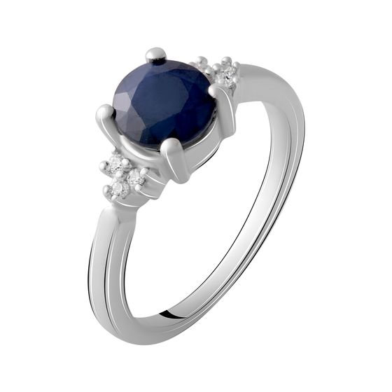 Silver ring with sapphire 1.782ct