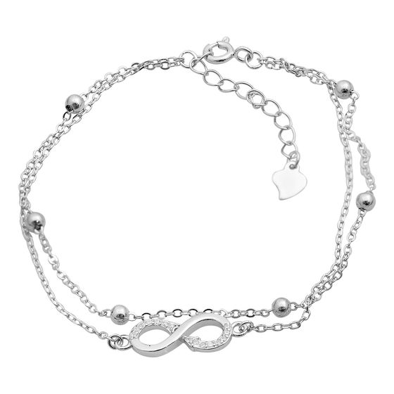 Silver bracelet with cubic zirconia