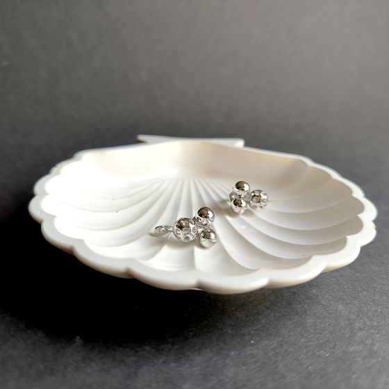 Silver earrings without stones
