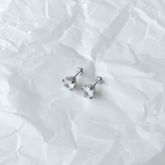 Silver Earrings with Fianites