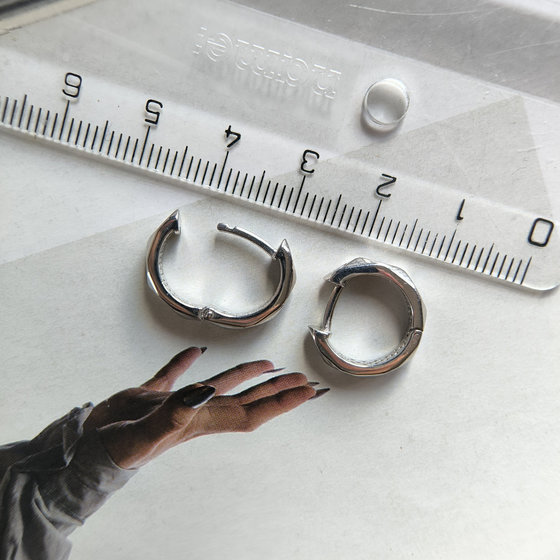 Silver earrings without stones